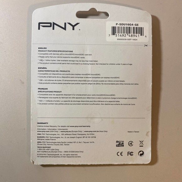 PNY 16GB MICRO SD HC PERFORMANCE CARD ~NEW IN PACKAGE~ - Picture 2 of 2